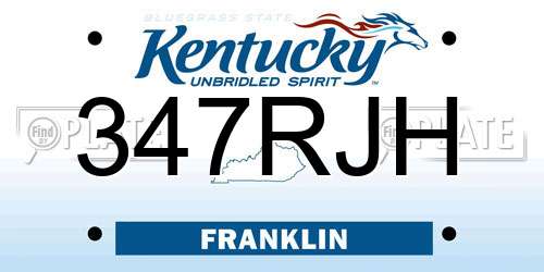 347RJH Kentucky License Plate