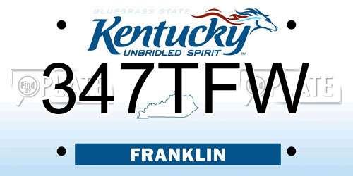 347TFW Kentucky License Plate