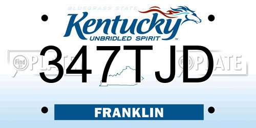 347TJD Kentucky License Plate