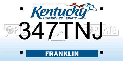 347TNJ Kentucky License Plate