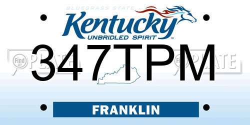 347TPM Kentucky License Plate
