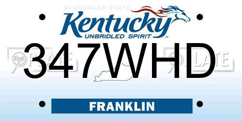 347WHD Kentucky License Plate
