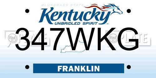 347WKG Kentucky License Plate