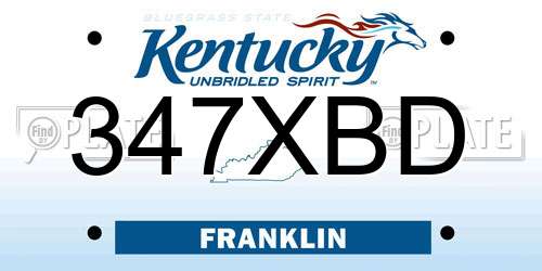 347XBD Kentucky License Plate
