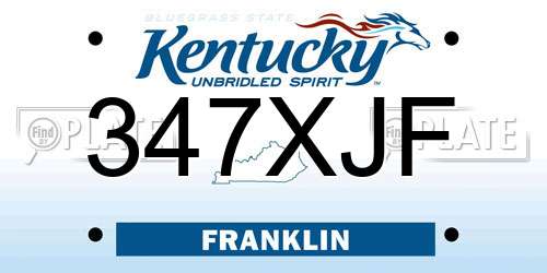 347XJF Kentucky License Plate