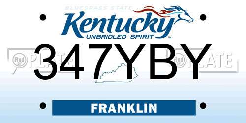 347YBY Kentucky License Plate