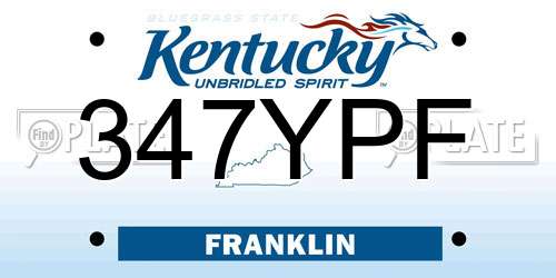 347YPF Kentucky License Plate
