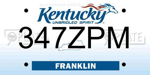 347ZPM Kentucky License Plate