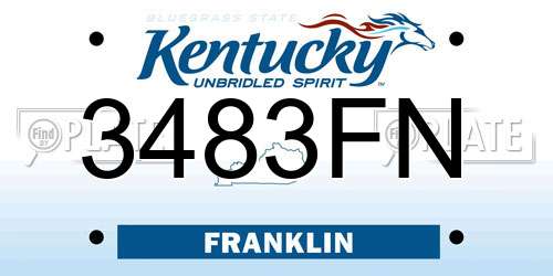 3483FN Kentucky License Plate