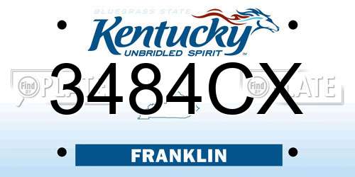 3484CX Kentucky License Plate