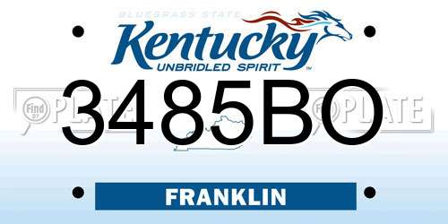 3485BO Kentucky License Plate