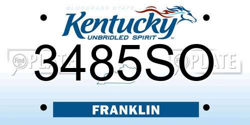 3485SO Kentucky License Plate