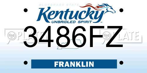 3486FZ Kentucky License Plate
