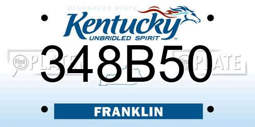 348B50 Kentucky License Plate
