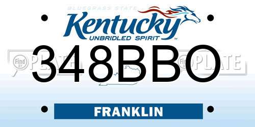 348BBO Kentucky License Plate