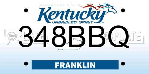 348BBQ Kentucky License Plate