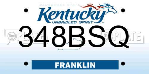 348BSQ Kentucky License Plate