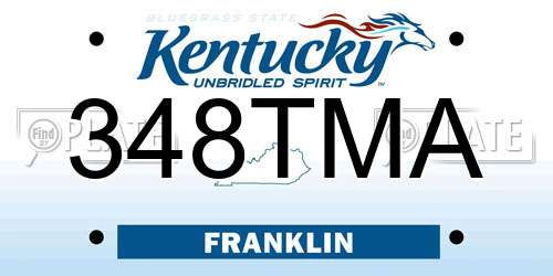 348TMA Kentucky License Plate