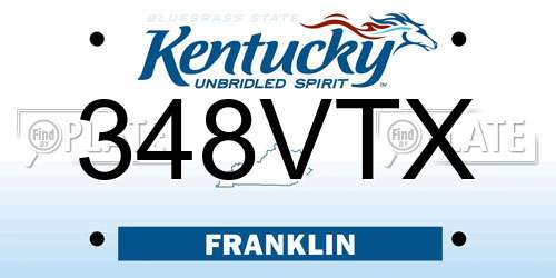 348VTX Kentucky License Plate