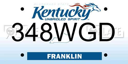 348WGD Kentucky License Plate