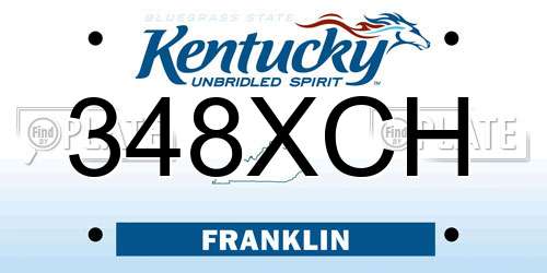 348XCH Kentucky License Plate