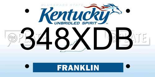 348XDB Kentucky License Plate