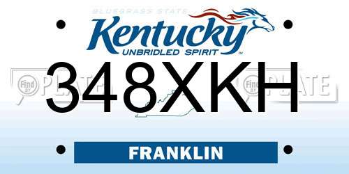 348XKH Kentucky License Plate