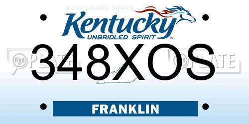 348XOS Kentucky License Plate