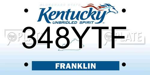 348YTF Kentucky License Plate