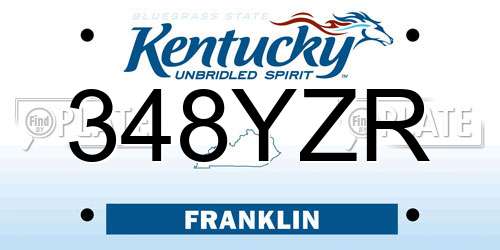 348YZR Kentucky License Plate