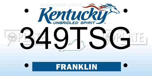 349TSG Kentucky License Plate