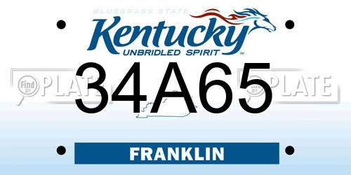 34A65 Kentucky License Plate