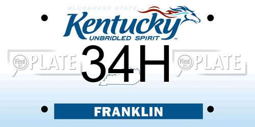 34H Kentucky License Plate