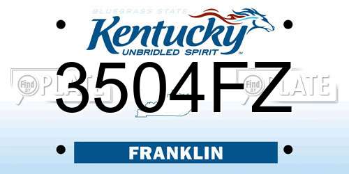 3504FZ Kentucky License Plate