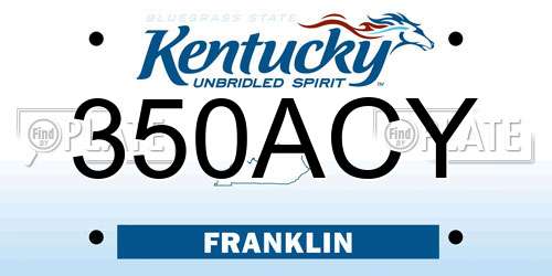 350ACY Kentucky License Plate
