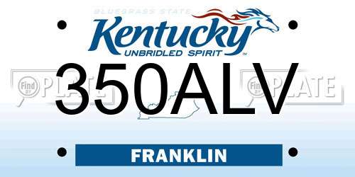 350ALV Kentucky License Plate