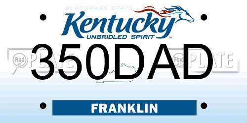 350DAD Kentucky License Plate