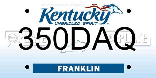 350DAQ Kentucky License Plate