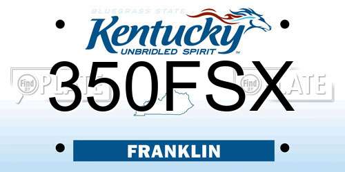 350FSX Kentucky License Plate
