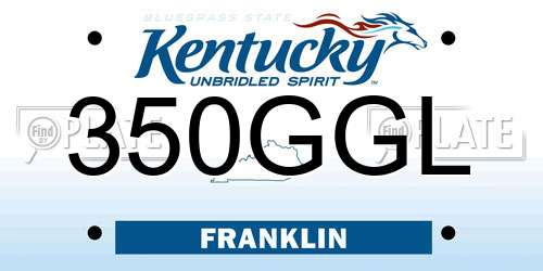 350GGL Kentucky License Plate