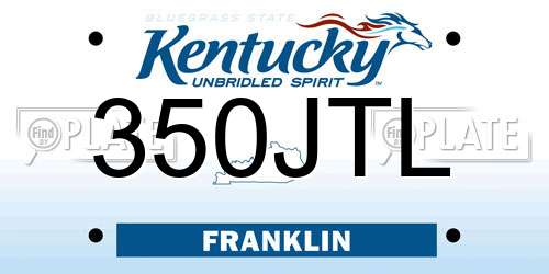 350JTL Kentucky License Plate
