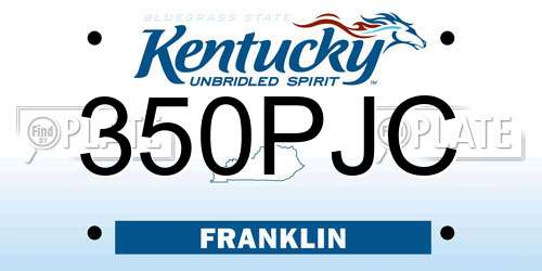 350PJC Kentucky License Plate