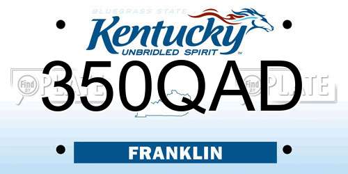 350QAD Kentucky License Plate