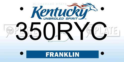 350RYC Kentucky License Plate