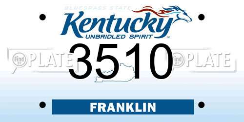 3510 Kentucky License Plate