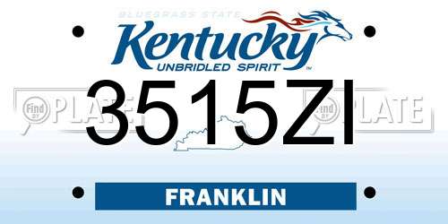3515ZI Kentucky License Plate