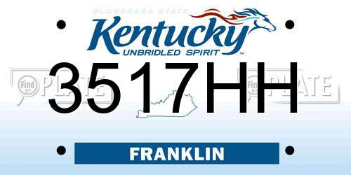 3517HH Kentucky License Plate