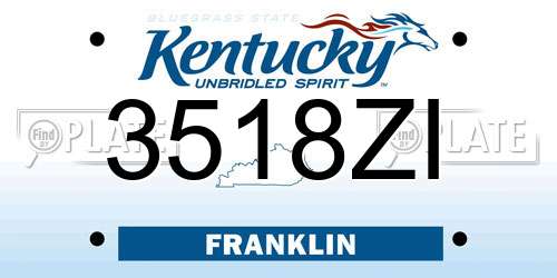 3518ZI Kentucky License Plate