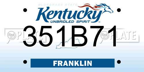 351B71 Kentucky License Plate
