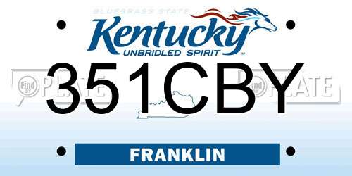 351CBY Kentucky License Plate